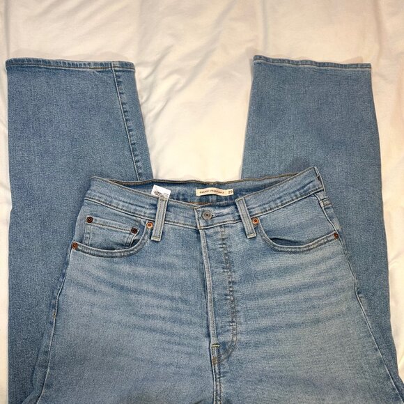 Levi's Ribcage Straight Ankle Hidden Button Fly Jeans 29 - Picture 12 of 16